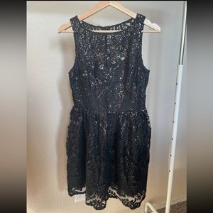 BB Dakota Black Sequined Lace Dress